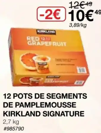 12 Pots de segments de pamplemousse kirkland signature