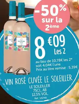 L'Eau Vive Vin rosé cuvée le soleiller le soleiller offre
