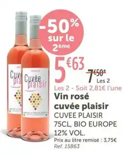 L'Eau Vive CUVEE PLAISIR Vin rosé cuvée plaisir offre