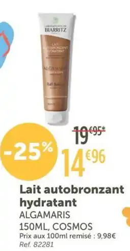 L'Eau Vive ALGAMARIS Lait autobronzant hydratant offre