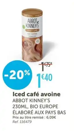 L'Eau Vive ABBOT KINNEY'S Iced café avoinebio europe élaboré aux pays bas offre