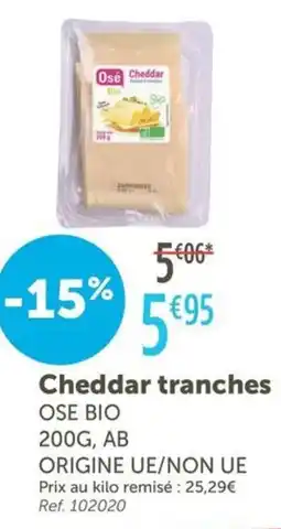 L'Eau Vive OSE BIO Cheddar tranches offre