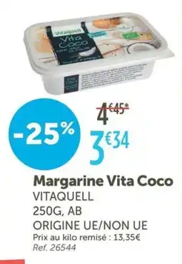 L'Eau Vive VITAQUELL Margarine Vita Coco offre