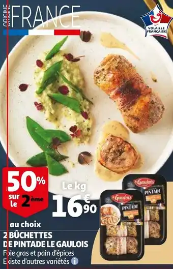 Auchan 2 Bûchettes de pintade le gaulois offre