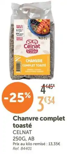 L'Eau Vive CELNAT Chanvre complet toasté offre