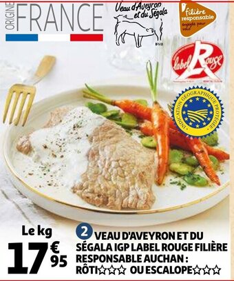 Auchan Veau d'aveyron et du ségala IGP label rouge filière offre