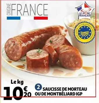 Auchan Saucisse de morteau ou de montbéliard IGP offre