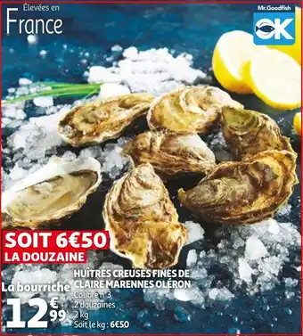 Auchan Huitres creuses fines de claire marennes oléron offre