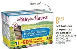 L'Eau Vive LE PAIN DE FLEURS Lot tartines craquantes au sarrasin offre