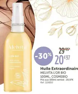L'Eau Vive MELVITA L'OR BIO Huile Extraordinaire offre