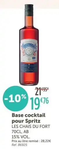 L'Eau Vive LES CHAIS DU FORT Base cocktail pour Spritz offre
