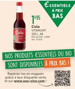 L'Eau Vive VITAMONT Cola offre