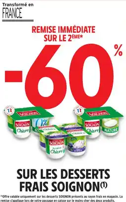 SOIGNON Sur les desserts frais