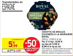 Intermarché Contact ROYAL Cocotte de moules cuisinées à la marinière offre