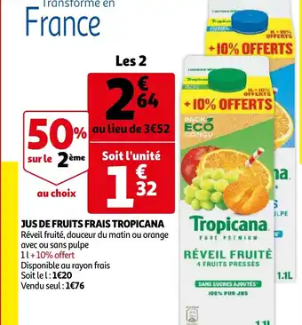 Auchan Jus de fruits frais tropicana offre