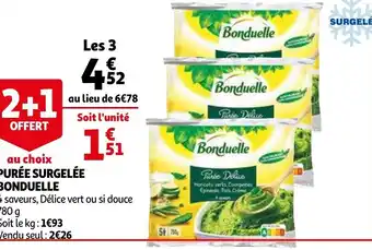 Auchan Purée surgelée bonduelle offre