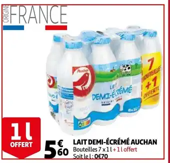 Auchan Lait demi-écrémé auchan offre