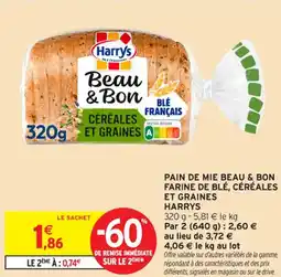 Intermarché Contact HARRYS Pain de mie beau & bon farine de blé, céréales et graines offre
