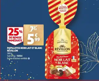 Auchan Papillotes noir lait et blanc révillon offre