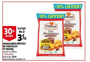 Madeleines pépites de chocolat st michel