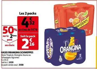 Auchan Oasis Orangina Schweppes offre