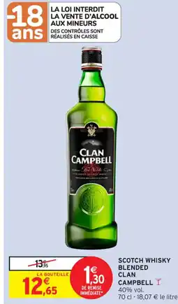 Intermarché Contact CLAN CAMPBELL Scotch whisky blended offre