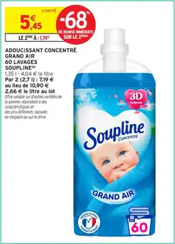 Intermarché Contact SOUPLINE Adoucissant concentré 60 lavages offre