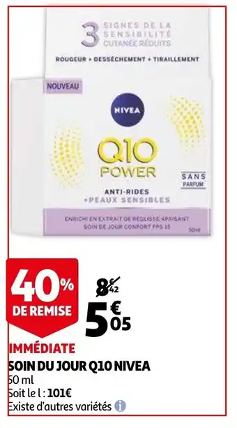 Auchan Soin du Jour Q10 Nivea offre