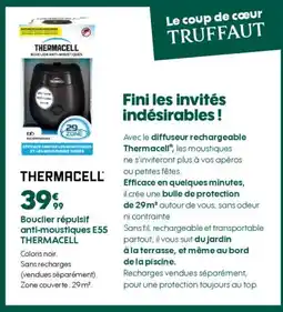 Truffaut THERMACELL Bouclier répulsif anti-moustiques E55 offre