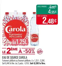 Match CAROLA Eau de source offre