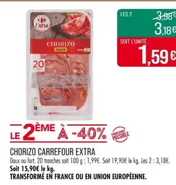 Match Carrefour Extra Chorizo offre