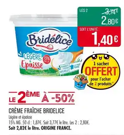 Match BRIDELICE CRÈME FRAÎCHE offre