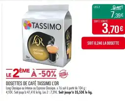 Match TASSIMO L’OR Dosettes de café offre