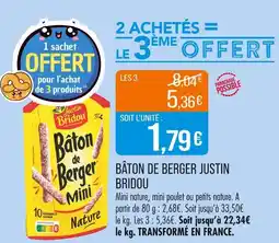 Match JUSTIN BRIDOU Bâton de berger mini nature offre