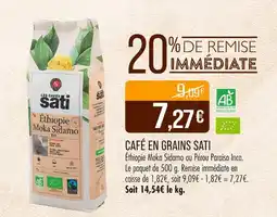 Match SATI Café en grains Sati offre