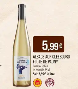 Match Alsace aop cleebourg flute de paon offre
