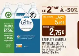 Match CELTIC Eau plate minérale naturelle offre