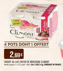 Match Climont Yaourt au lait entier de montagne offre