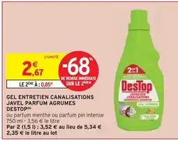 Intermarché DESTOP Gel entretien canalisations javel parfum agrumes offre