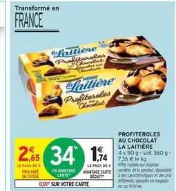 Intermarché LA LAITIÈRE Profiteroles au chocolat offre