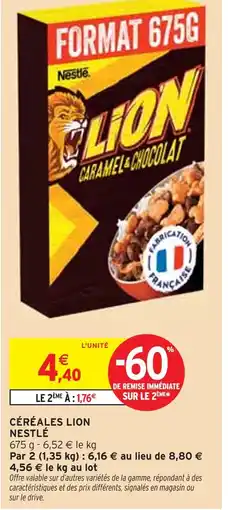 Intermarché NESTLÉ Céréales lion caramel & chocolat offre