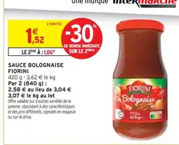 Intermarché FIORINI Sauce Bolognaise offre