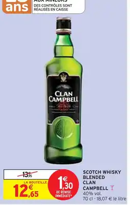 Intermarché CLAN CAMPBELL Scotch whisky blended offre