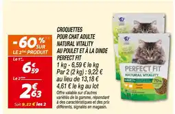 Netto Perfect Fit Croquettes pour chat adulte Natural Vitality au poulet et à la dinde offre