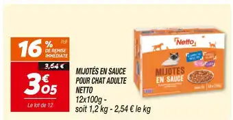 Netto NETTO Mijotés en sauce pour chat adulte offre