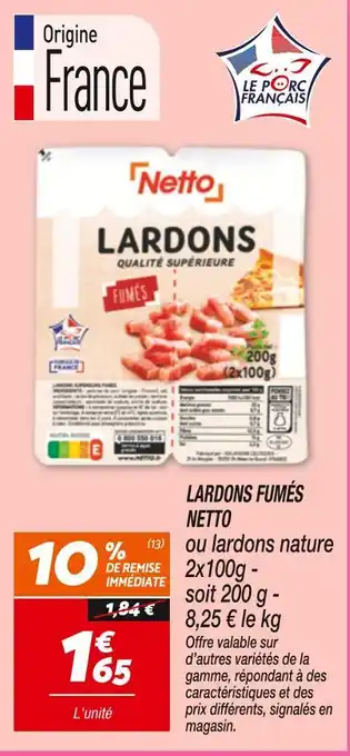 Netto Netto Lardons fumés offre