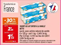 Netto Netto Yaourt au lait entier à la vanille offre