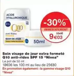 Monoprix Nivea - soin visage de jour extra fermeté q10 anti-rides spf 15 offre