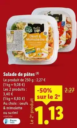 Lidl Salade de pâtes offre