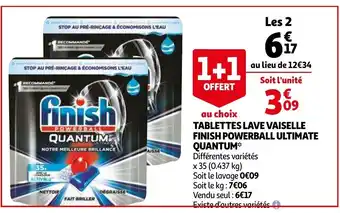 Auchan Tablettes Lave Vaiselle Finish Powerball Ultimate Quantum offre